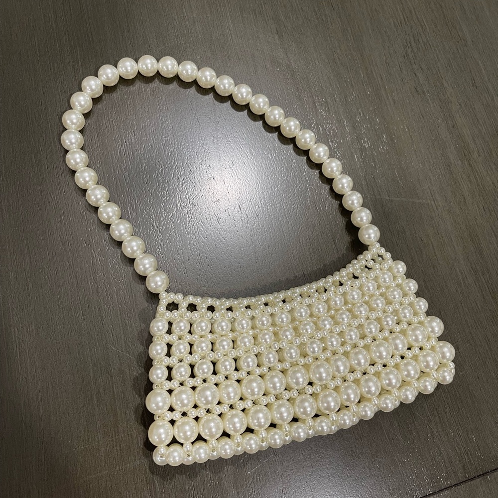 Beaded Pearl Clutch Purse